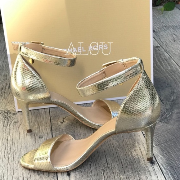 Michael Kors Sylvie MID Sandal Pale Gold W AUTHENT - Picture 4 of 8